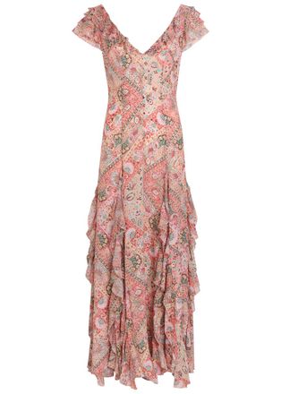 Rixo Rixo Ambika Patterned Silk-chiffon Maxi Dress - Multicoloured - 16 (UK 16 / XL)