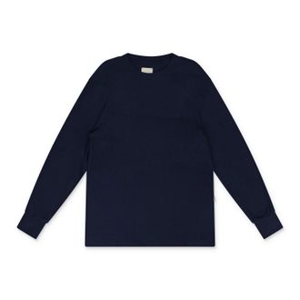 Aim&eacute; Leon Dore Blue Tonal Logo Long-Sleeve Tee