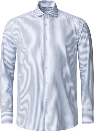 Eton Gestreept Signature Oxford overhemd - Heren - Zakelijke Overhemden - Blauw - 3XL - Katoen - Overhemden