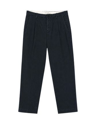Nine In The Morning Black Fold 2 Pleated Stretch-Cotton Chino Pants