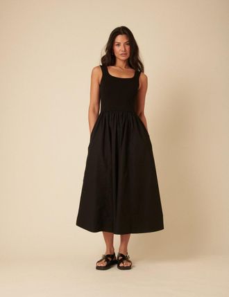 Nobody's Child Black Colorado Midi Dress