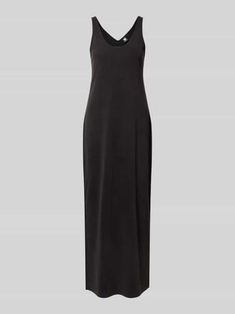 Karo Kauer Maxikleid mit Rundhalsausschnitt und Logo-Stitching in Black, Gr&ouml;&szlig;e XS