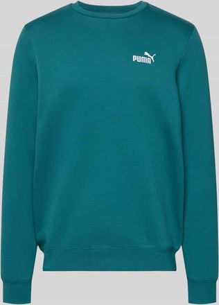 Puma Regular Fit Sweatshirt mit Logo-Stitching in Bottle, Gr&ouml;&szlig;e XXXL