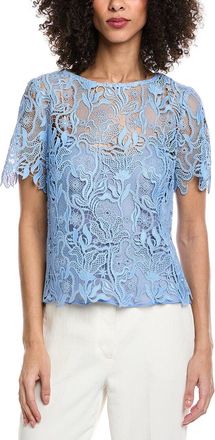 Oscar De La Renta Bellflower Silk-Lined Top