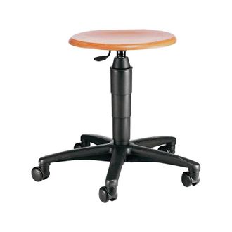 Topstar Taburete Giratorio Con Ruedas, Haya Natural, Altura Asiento 420-550mm