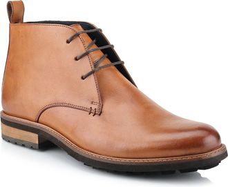 Silver Street London Hombre Ludgate Cuero Moda de Chukka Botas, Broncead, 10 UK/44 EU