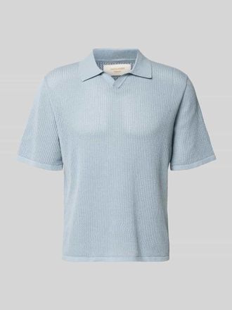 Jack & Jones Jack & Jones Regular Fit Strick-Poloshirt Modell CASSIS in Hellblau, Gr&ouml;&szlig;e XXL