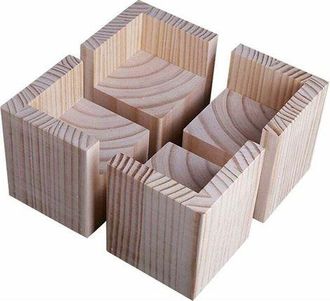OEM Set Di 4 Rialzi In Legno Per Mobili, Rialzi Per Letto, Piedini Di Sollevamento Per Scrivania E Letto (dimensioni: 5x5x5 Cm)