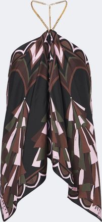Pucci Top Baiadera de sarga de seda