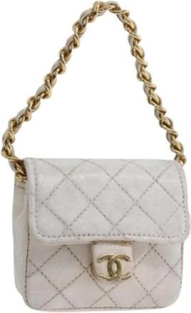 Chanel Pre-owned Mini Pouch - Dames - Vintage Mini Tas - Wit - ONE Size - Leer - Vintage