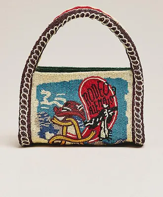Alemais Desert Beaded Mini Barrel Bag