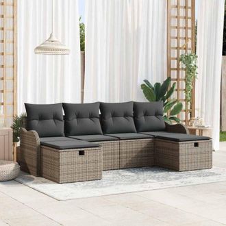 vidaXL Vidaxl - Conjunto De Sof&aacute; De Jard&iacute;n 6 Pcs Gris 231 X 117 X 85 Cm
