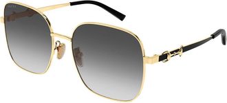 Gucci GG2053S Asian Fit 001 Womens Sunglasses Gold Size 58