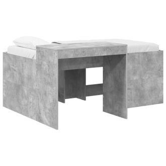 vidaXL Cama Alta Para Ni&ntilde;os Con Escritorio Gris Hormig&oacute;n 80 X 160 Cm Vidaxl