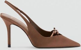 Mango Scarpe tacco satinato cioccolato - Donna - 35 - MANGO