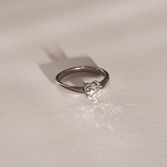 The Diamond Store Naomi Heart Cut Lab Diamond Engagement Ring 1.00ct H/Si in 9k White Gold