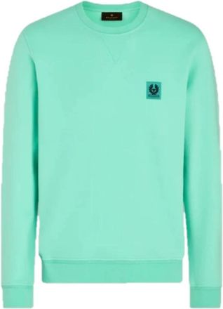 Belstaff Minimalistische Groene Sweatshirt met Feniks Embleem - Heren - Sweatshirts - Groen - 2XL - Katoen - Hoodies & sweatvesten