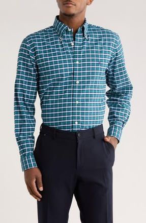Brooks Brothers Regular Fit Plaid Non-Iron Dress Shirt in Greenheronplaid at Nordstrom Rack, Size Xx-Large