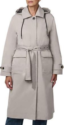Bernardo Hooded Functional Raincoat in Ash at Nordstrom Rack, Size Xx-Large