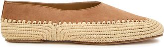 Gabriela Hearst Strength Raffia and Suede Flats - Camel - 41 (IT41/ UK8)