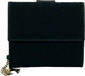 Gucci Black Canvas Leather Wallet (Bi-Fold) (Pre-Owned)