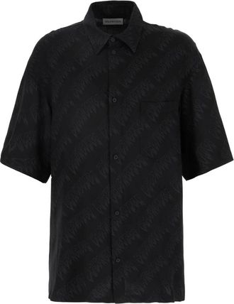 Balenciaga S/S Large Fit Shirt - Heren - Korte mouwen Overhemden - Zwart - S - Overhemden
