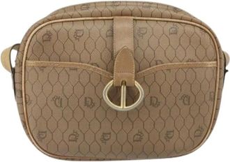 Dior Pre-owned Cross Body Bags, female, Beige, Size: ONE SIZE Pre-owned Vintage honeycomb shoulder bag