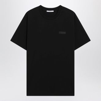 Givenchy Black Cotton T Shirt With Logo Patch