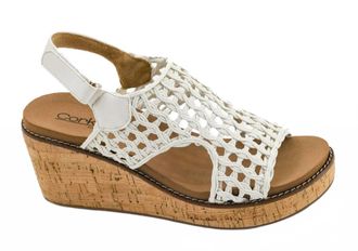 Corkys Footwear Womens Carley Wedge Sandals In Ivory Woven
