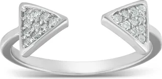 Pompeii3 1/5ct Diamond Ring Open Triangle Fashion Right Hand Split Band White Gold