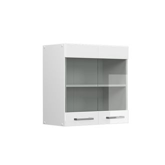 Vicco Armario De Cocina Con Vidrio R-line, Blanco Alto Brillo, 60 Cm