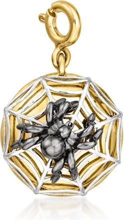 Ross-Simons Sterling Silver and 18kt Gold Over Sterling Spider Web Charm