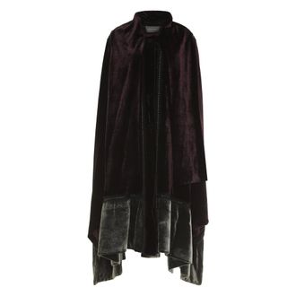 Alberta Ferretti Alberta Ferretti, Capes, female, Purple, Size: XS Velvet Cape with Front Hidden Fastening