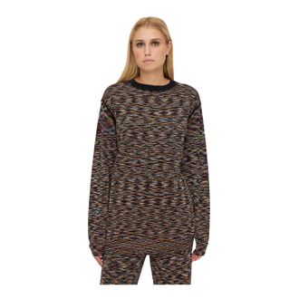M Missoni Christus Christer met stromende verwerking - Dames - Ronde hals truien - Bruin - S - Wol - Truien & Vesten