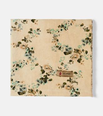 Lyria Vetiver floral linen picnic blanket