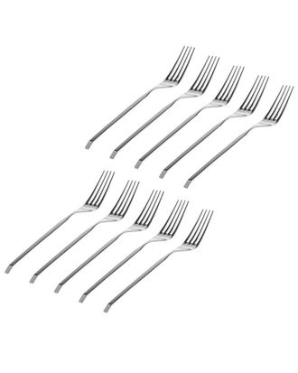 Godinger Set Of 10 Ramp Mirrored 18/0 Stainless Steel Salad Fork
