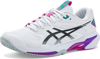 Asics Solution Speed FF 4 Mens Tennis Shoes White/Digital Sakura : 11.5 D - Medium, Synthetic