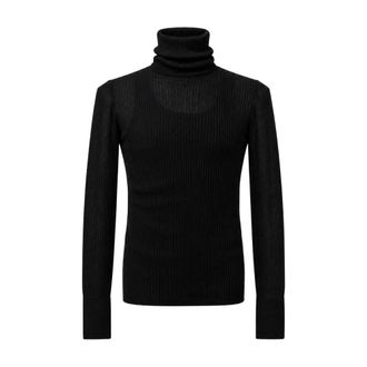 EGONlab. Jersey de Cuello Alto Acanalado - Knitwear - Hombre - Negro - L