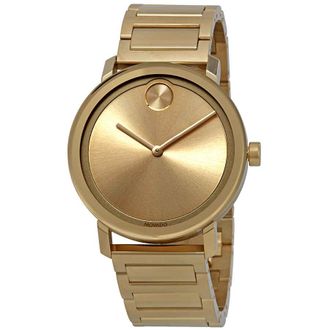 Movado Bold Gold Dial Yellow Gold Ion-plated Mens Watch 3600508