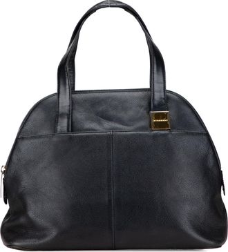 Burberry Pre-owned Womens Leather Top Handle Handbag - Black - One Size