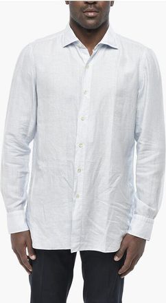 Finamore Linen and Cotton Shirt with French Collar size 41