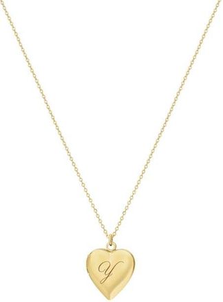 Set & Stones Roxy Heart Locked Initial Necklace in Gold /Y at Nordstrom