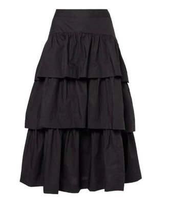 Ulla Johnson Winnie Tiered Cotton Midi Skirt Size XS
