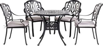 Beliani Conjunto de comedor 4 personas de aluminio negro