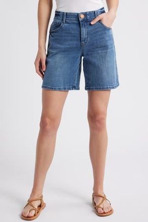 Wit & Wisdom High Waist Relaxed Denim Shorts in Blue at Nordstrom Rack, Size 10