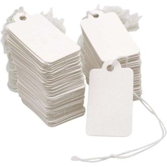 OEM Etiquetas De Precio Peque&ntilde;as Blancas, 500 Unidades, 28 Mm X 45 Mm, Etiquetas Para Joyer&iacute;a Con Cord&oacute;n, Etiquetas De Precio Para Ropa - Crezuo