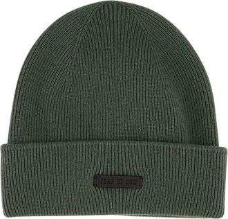 Fear of God Luxe Groene Cashmere Beanie - Heren - Hoeden - Groen - ONE Size - Kasjmier - Accessoires