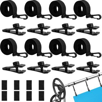 OEM Avvolgitore Per Piscina - Strisce Di Fissaggio - Set Di 8 Strisce Di Fissaggio E Morsetti - Accessori Per Sistema Di Avvolgimento Mobile - Pellicola S