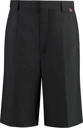 Gucci Gabardine Bermuda Shorts - Heren - Korte Broeken - Zwart - L - Wol - Korte Broeken
