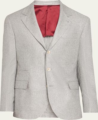 Brunello Cucinelli Mens Cavallery Silk and Cashmere Single-Breasted Sport Coat